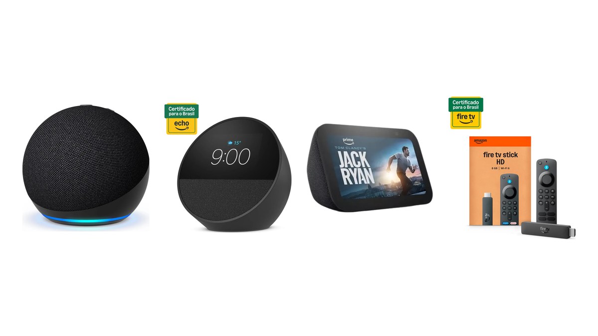 Gadgets com IA: Echo Dot, Echo Spot, Echo Show 5, Fire TV Stick