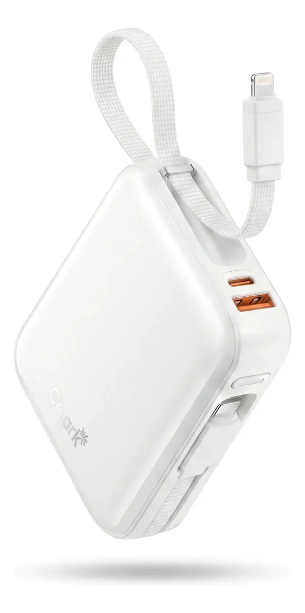 Carregador Portatil 20000mah Pd45w Tipo C Ios Led Branco