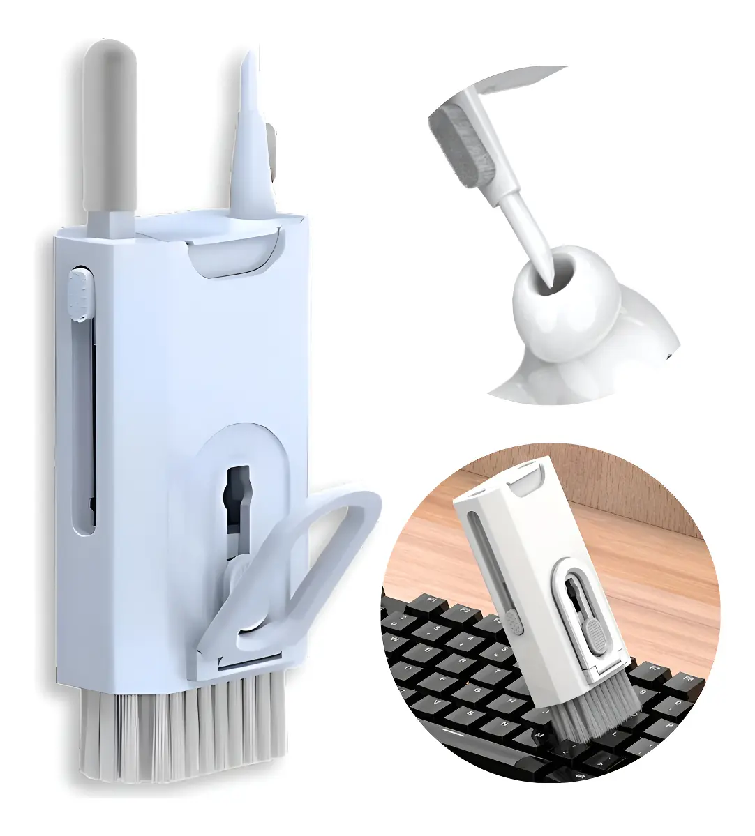 Kit Escova Teclado Macia Limpeza Fone Celular Pc Mac Airpod