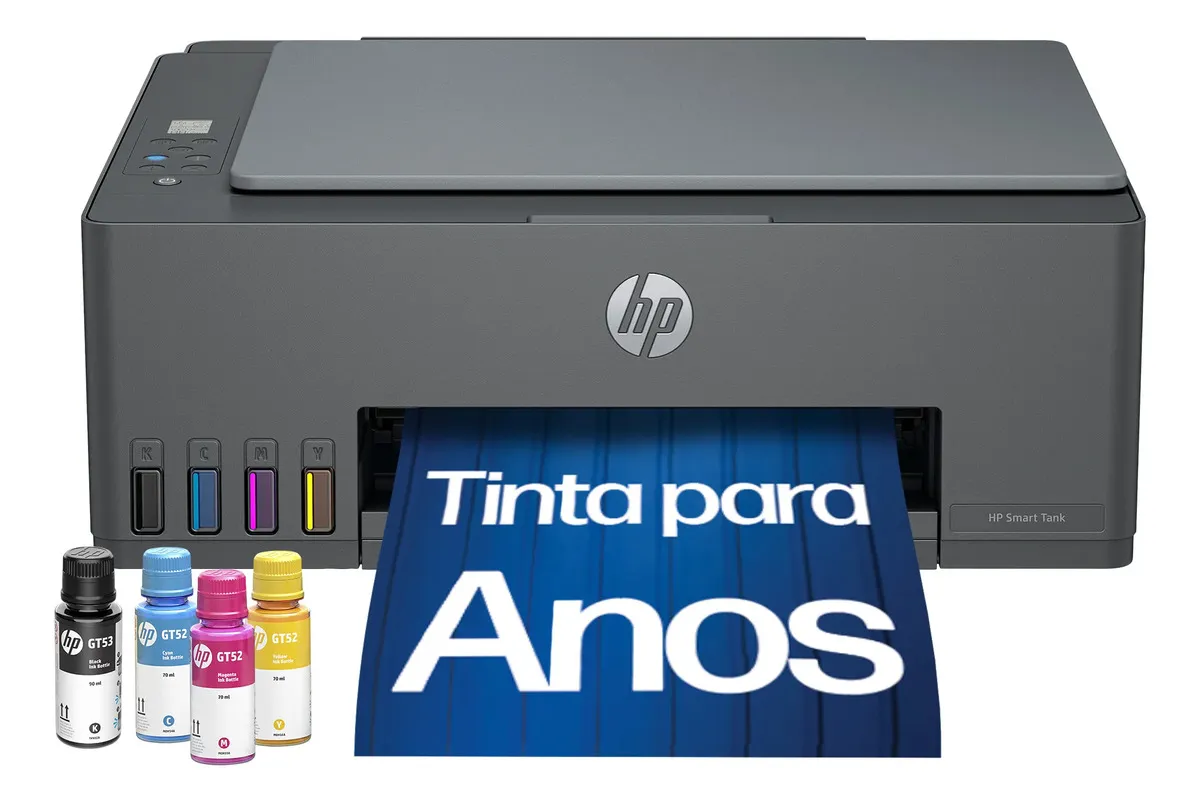 Impressora Multifuncional HP Smart Tank 589 Tanque de Tinta Colorida Wi-Fi, USB - Alta Economia -Copiadora e Scanner (5D1A8A)