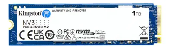 Ssd Interno 1tb M.2 Nvme Kingston Nv3 Pcie Gen 4.0 2280