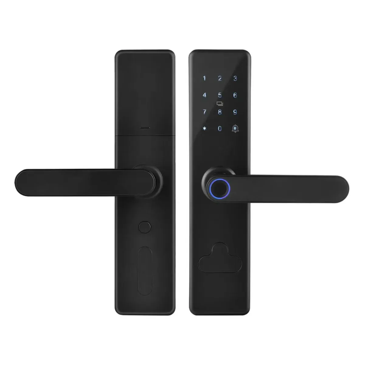 Fechadura Digital Inteligente com Biometria para Porta Interna, App Tuya e Maçaneta Reversível