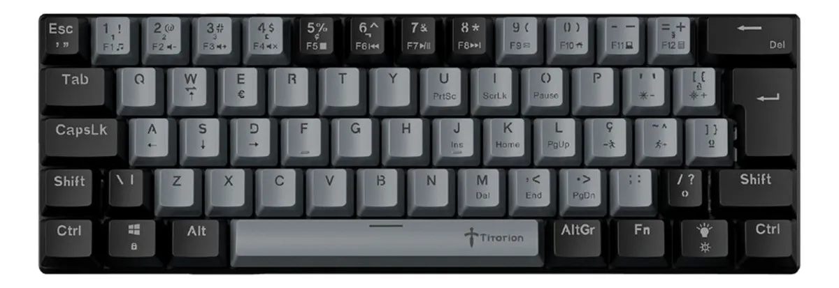 Teclado Mecânico Gamer 60% Switch Huano Brow Red Pc Computador Switch Vermelho Português Brasil - Titorion