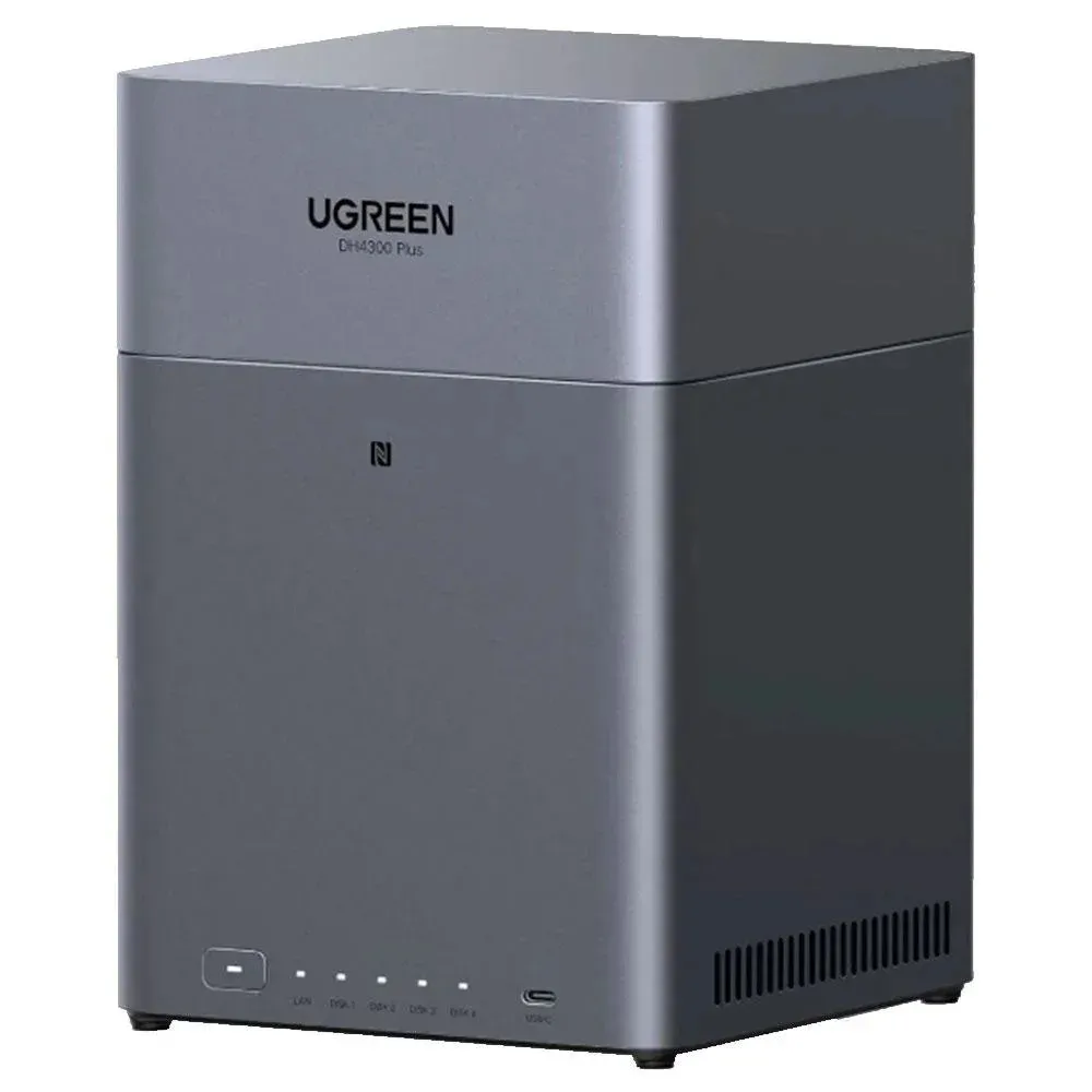 Servidor De Armazenamento Nas Ugreen Nasync Dh4300 Plus De 4 Baias Processador 8 Core 8gb Ram Porta Lan 2.5gbe Saída Hdmi 4k Nuvem Privada E