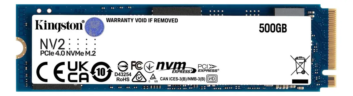 Ssd M.2 Kingston Nv2 500gb / Nvme Pcie Gen4 - (snv2s/500g) Cor Azul