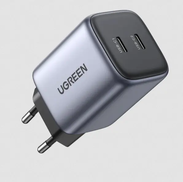 Carregador Turbo Gan Ugreen Nexode 2 Usb-c 45w Pd Cinza-escuro