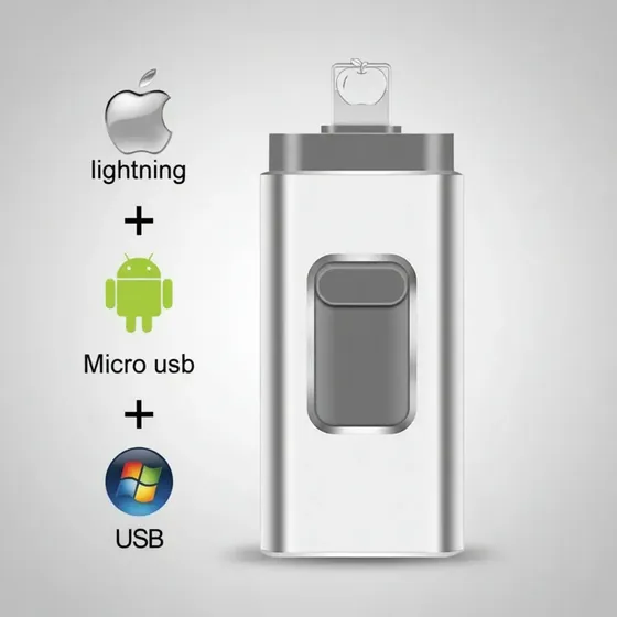 Pendrive 128gb 4 Em 1 Para Iphone/ Android/ Pc/ Usb Tipo C