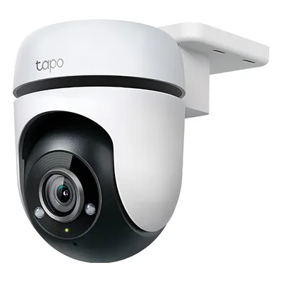 Câmera de segurança externa TP-Link Tapo C500 branca e preta, com suporte de parede