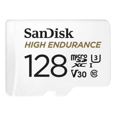 Cartão microSD SanDisk High Endurance de 128 GB, branco