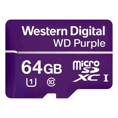 Cartão microSD Western Digital WD Purple de 64 GB, roxo