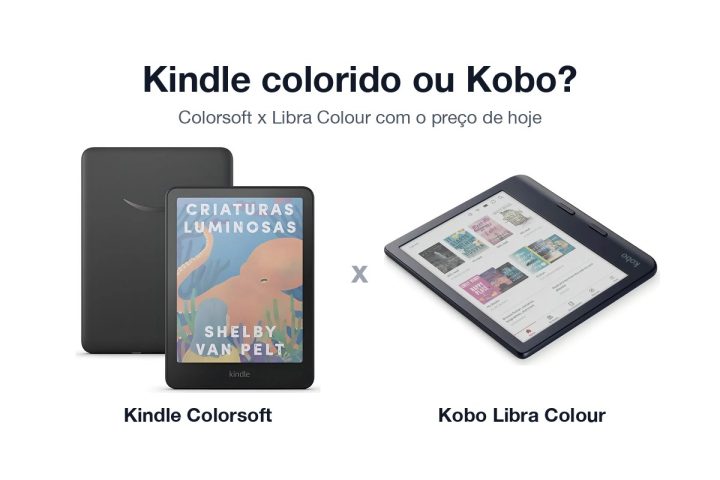 Kindle Colorsoft e Kobo Libra Colour lado a lado