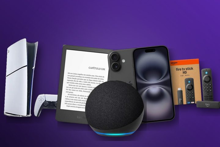 Echo Dot, Kindle, iPhone 16, PlayStation 5 e Fire TV Stick HD, ofertas de tecnologia da Mega Oferta Prime 2026