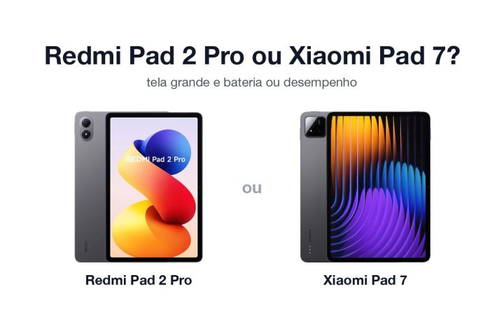 Xiaomi Redmi Pad 2 Pro e Xiaomi Pad 7 lado a lado