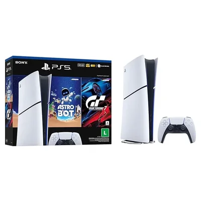 PlayStation 5 Slim Digital com ASTRO BOT e Gran Turismo 7