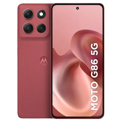 Motorola Moto G86 vermelho, frente e verso