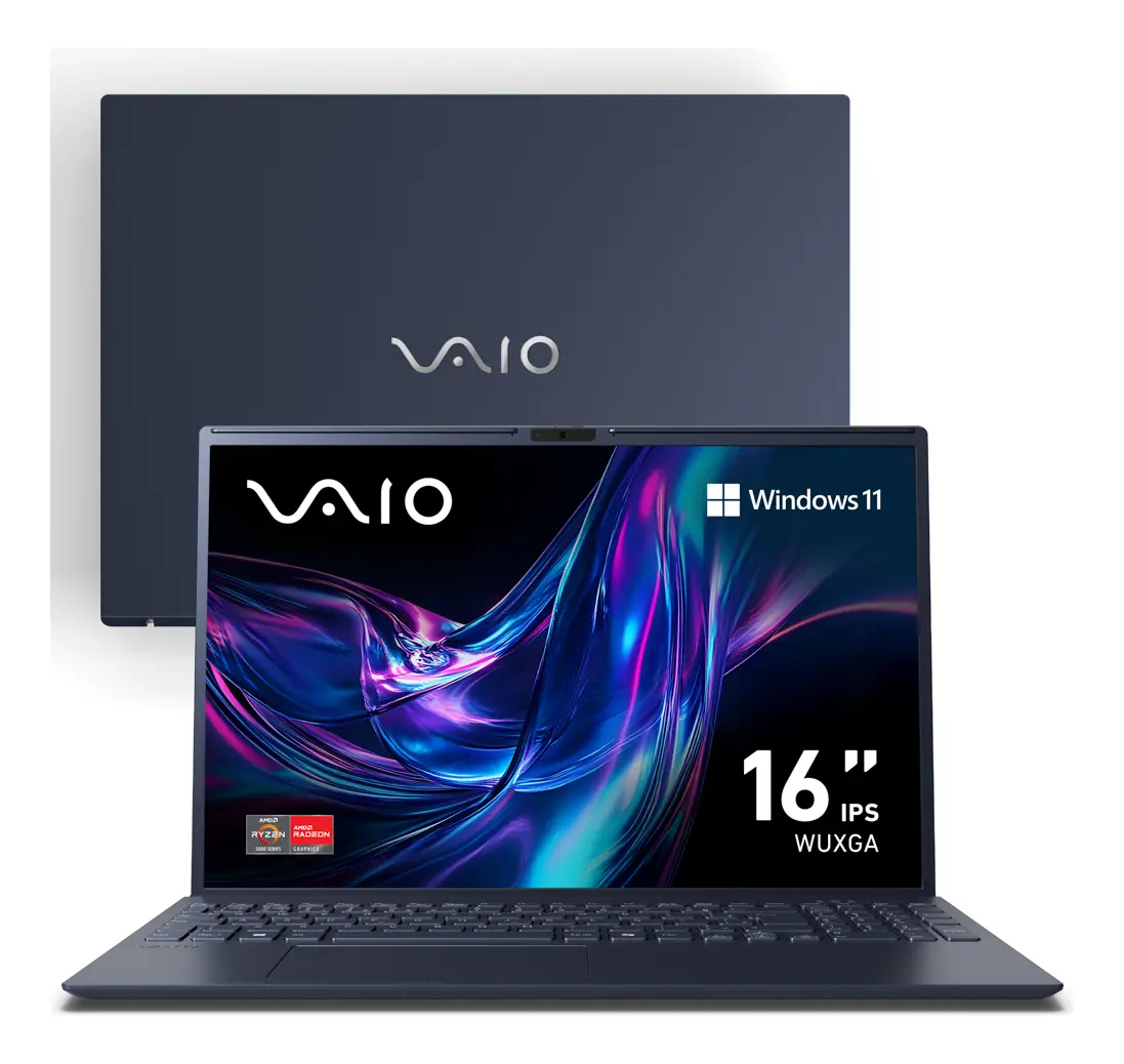 Notebook VAIO FE16 AMD Ryzen 5 5625U, 16 GB, 512 GB SSD, tela 16" WUXGA, Windows 11