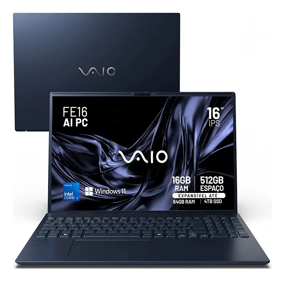 Notebook VAIO FE16 Intel Core 5 320, 16 GB DDR5, SSD 512 GB, Windows 11