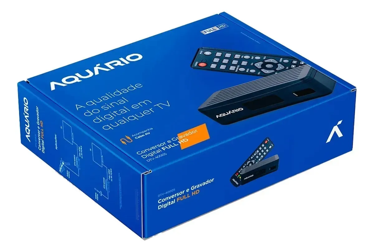 Conversor Digital Aquário Dtv4000s Full Hd Gravador Usb Hdmi