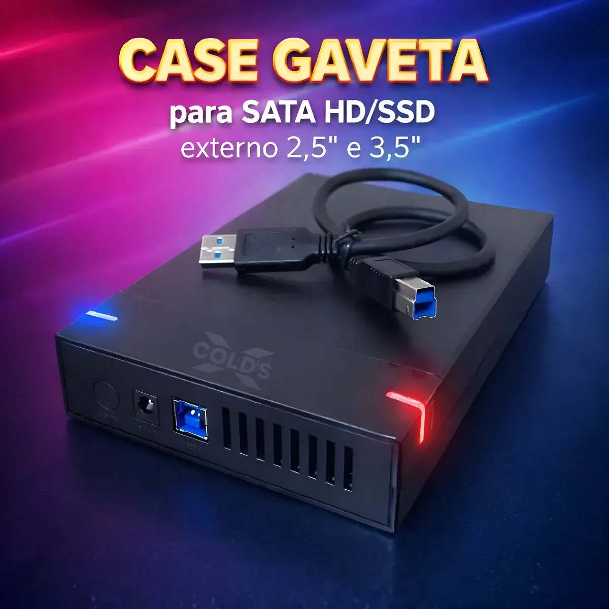 Case Hd Ssd De 2,5 E 3.5 Polegadas Sata Ill Gaveta Externo Pc Computador Xcolds