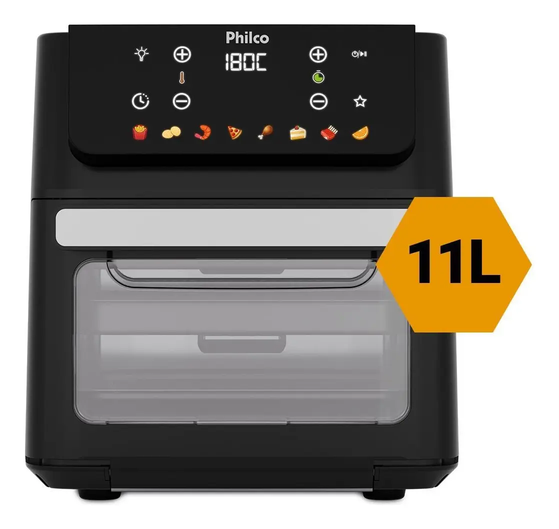 Air fryer forno Philco PAF11B 11 litros, 1800 W