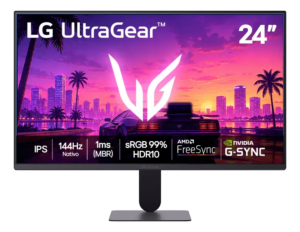 Monitor Gamer LG UltraGear 24G411B 24" IPS Full HD 144 Hz, 1 ms (MBR), HDR10, G-Sync e FreeSync