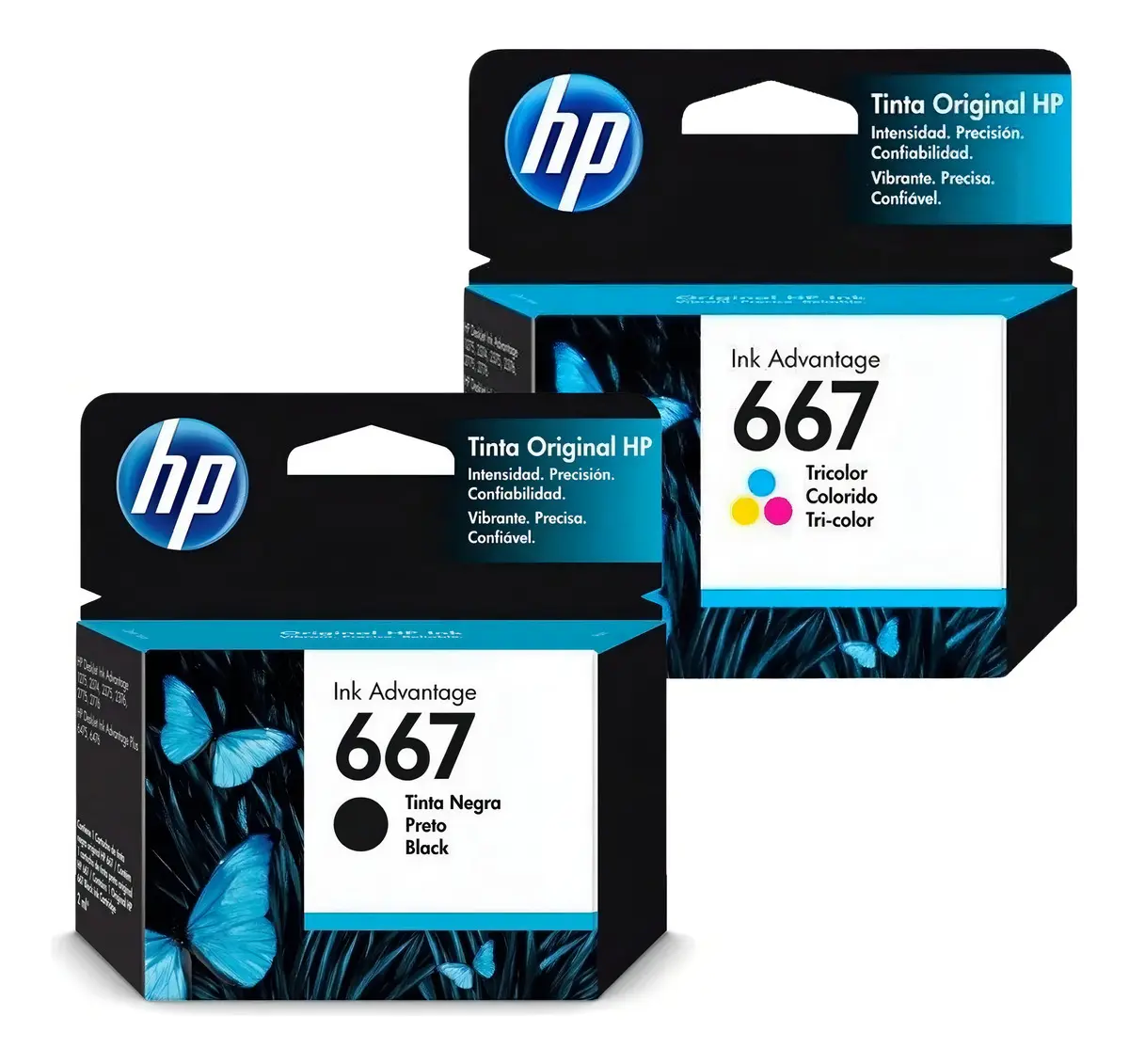 Kit HP 667 Preto + 667 Colorido originais: os dois de uma vez