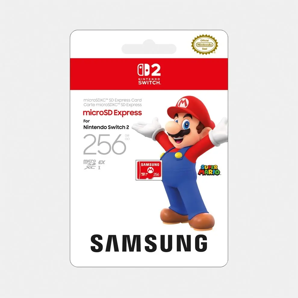 Cartão Samsung microSD Express 256 GB para Switch 2: dobra o espaço do console