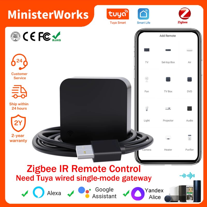 Controle infravermelho Zigbee Tuya