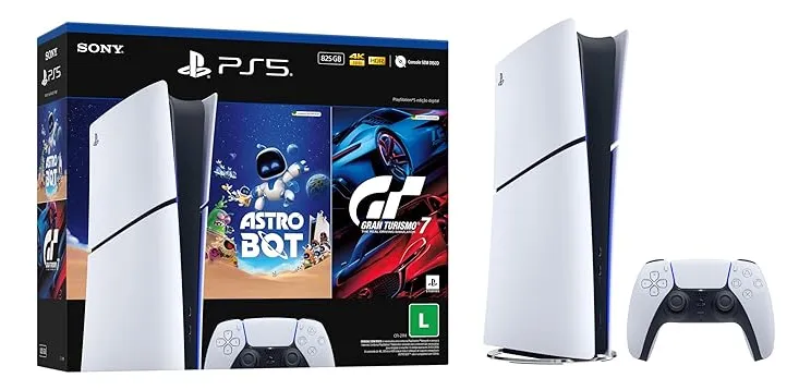 Console PlayStation 5 Slim Digital com ASTRO BOT e Gran Turismo 7