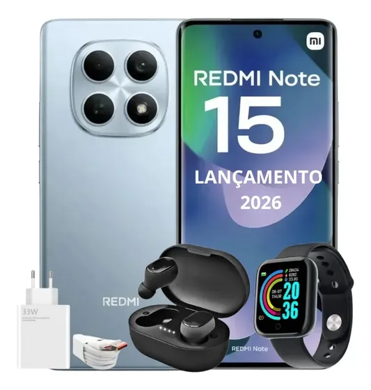 Xiaomi Redmi Note 15 256gb 16gb Ram Lançamento 2026 +brindes