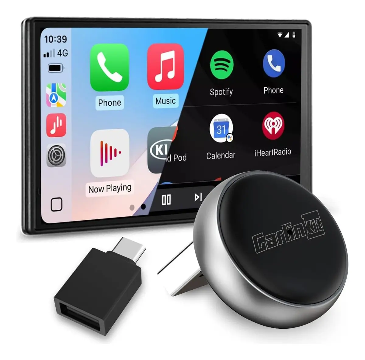 Adaptador Sem Fio Carplay Android Auto Carlinkit Mini Ultra3 Negro