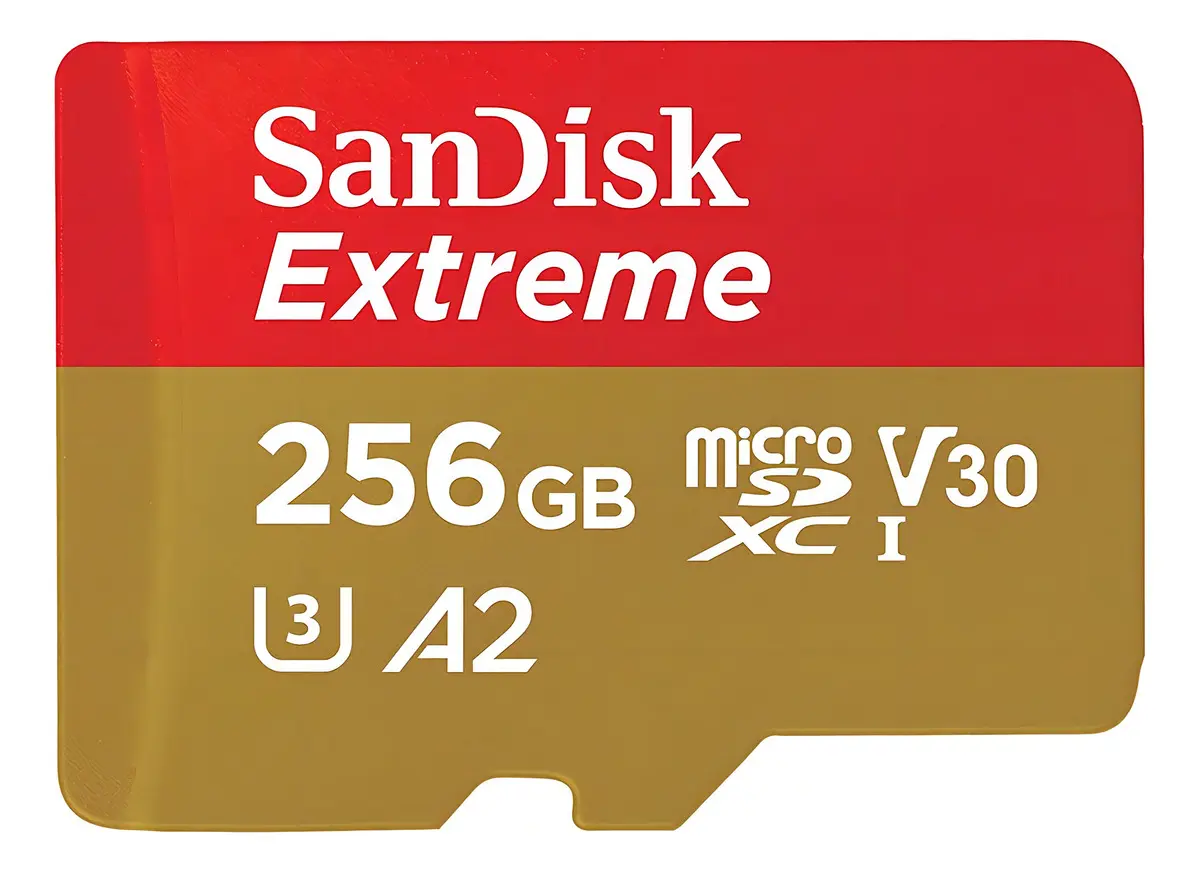 Cartão microSD SanDisk Extreme 256 GB, U3 V30 A2, para 4K