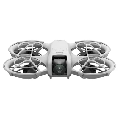 Drone DJI Neo branco com proteção em volta das hélices