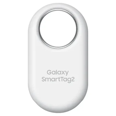 Localizador Samsung Galaxy SmartTag2 branco com furo para chaveiro