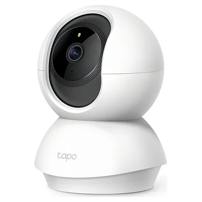 Câmera de segurança TP-Link Tapo C200 branca com lente que gira
