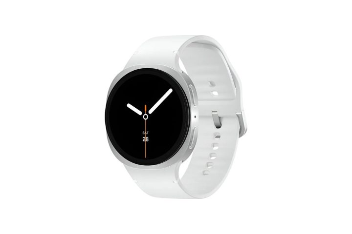 Galaxy Watch8 de 40 mm com caixa prata e pulseira branca, foto do catálogo MLB57845943 no Mercado Livre