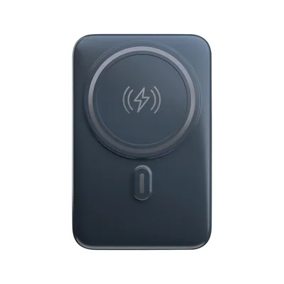 Power bank Geonav 10.000 mAh cinza-azulado com o símbolo de carga sem fio