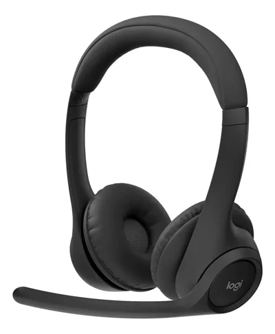 Headset sem fio Logitech Zone 300 preto com microfone em haste