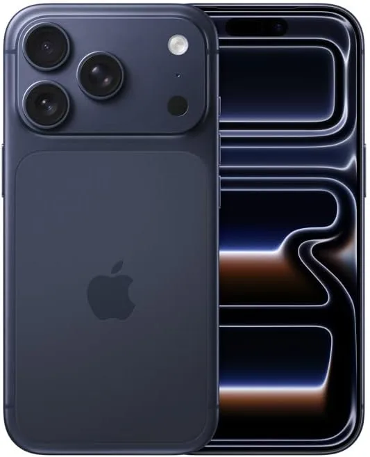 iPhone 17 Pro azul de 256 GB, frente e verso