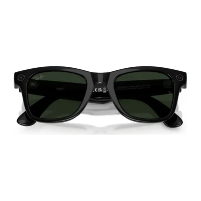 Ray-Ban Meta Gen 2 Wayfarer preto brilhante com lentes verdes, visto de frente