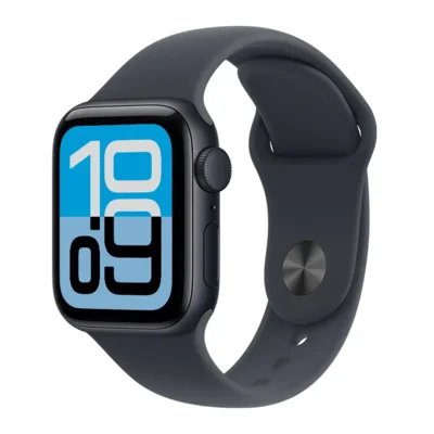 Apple Watch SE 3 com caixa de alumínio meia-noite e pulseira esportiva meia-noite