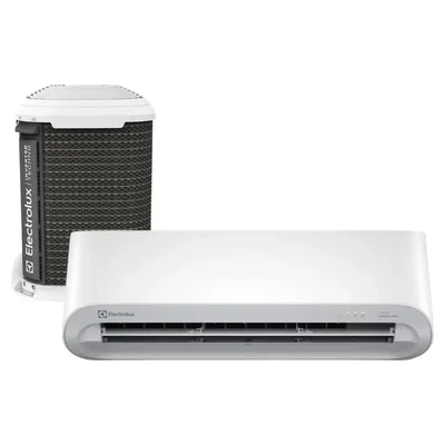Ar-condicionado split Electrolux Color Adapt 9.000 BTUs: unidade interna branca e unidade externa