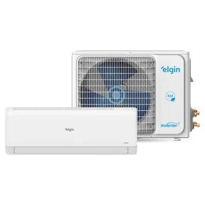 Ar-condicionado split Elgin Eco III 9.000 BTUs: unidade interna branca e unidade externa