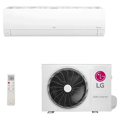 Ar-condicionado split LG Dual Inverter AI Voice 9.000 BTUs: unidade interna, unidade externa e controle remoto