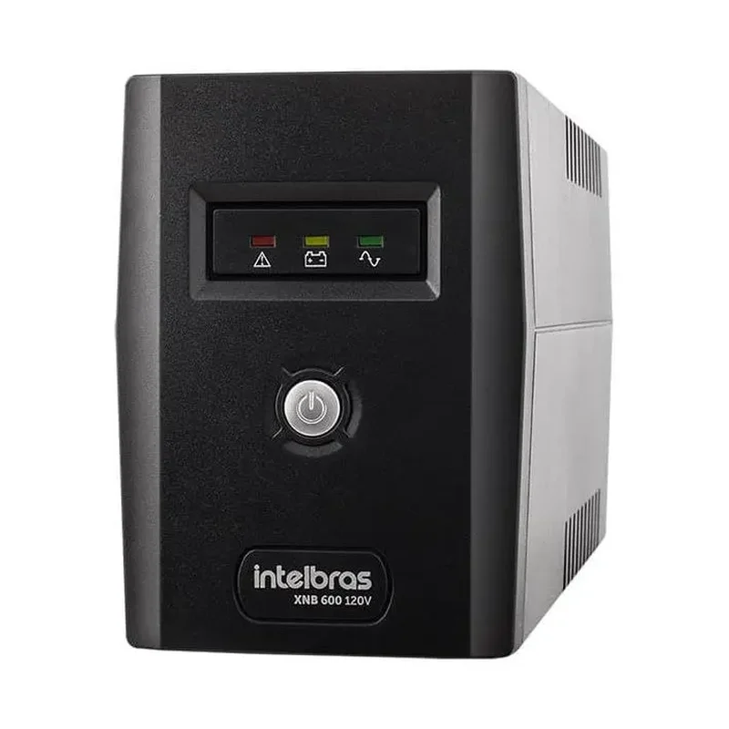 Nobreak Intelbras XNB 600 VA 120 V preto, com botão frontal e LEDs de status