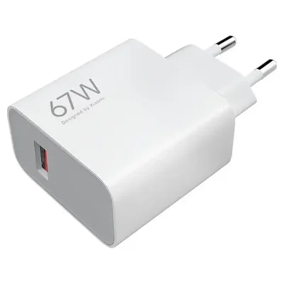 Carregador Xiaomi de 67W branco com porta USB-A