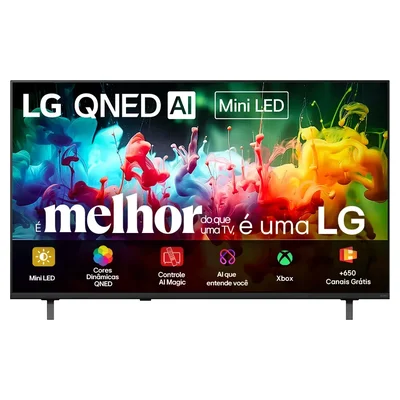 Smart TV LG QNED Mini LED QNED70 de 50 polegadas, de frente