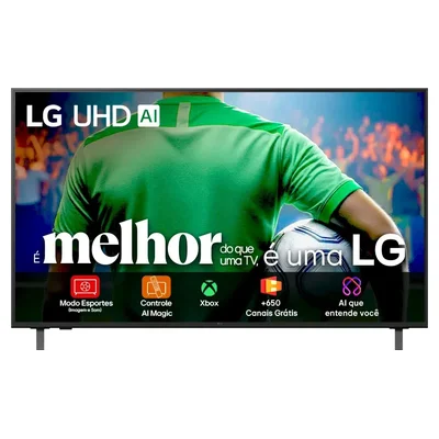 Smart TV LG UHD AI UA85 de 50 polegadas, de frente