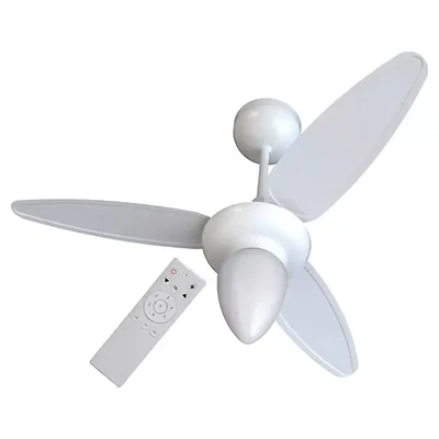 Ventilador de teto Ventisol Wind inverter branco de 3 pás com luminária e controle remoto